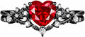 Sterling Silver Ruby Engagement Ring
