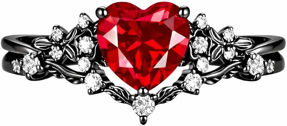 Sterling Silver Ruby Engagement Ring