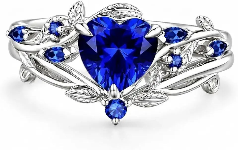 Sterling Silver Sapphire Engagement Ring