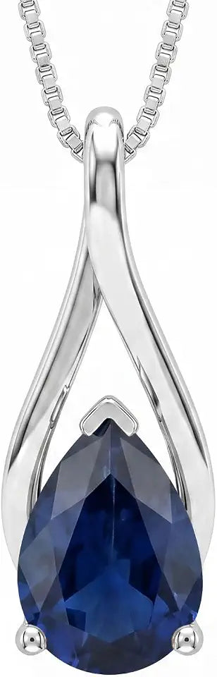Gold-Tone Teardrop Birthstone Necklace
