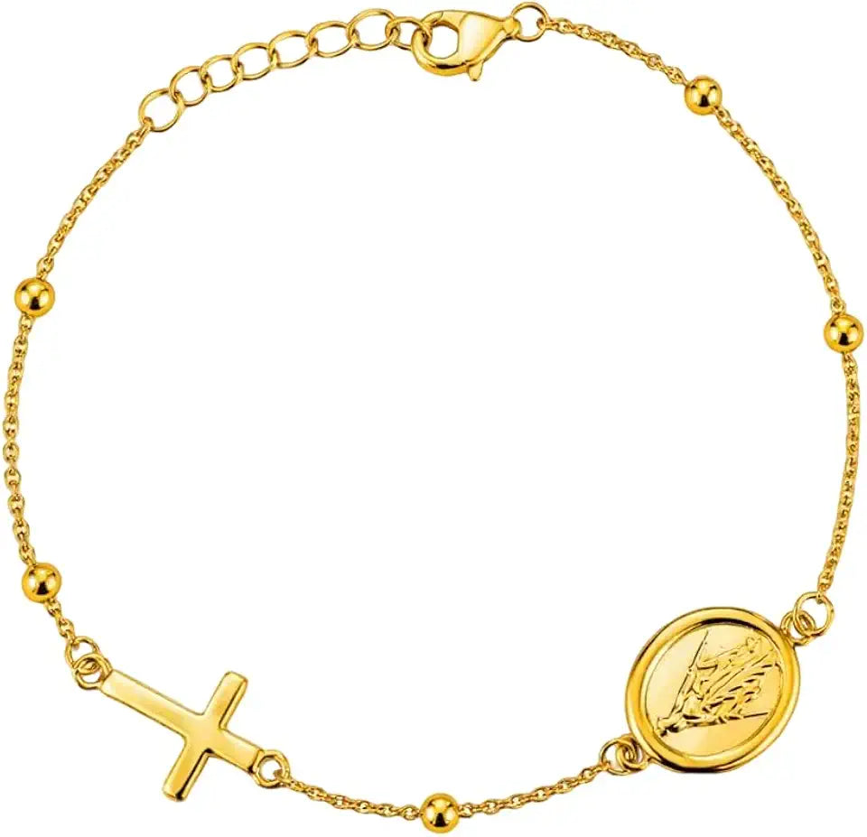 Gold-Tone Cross Bracelet