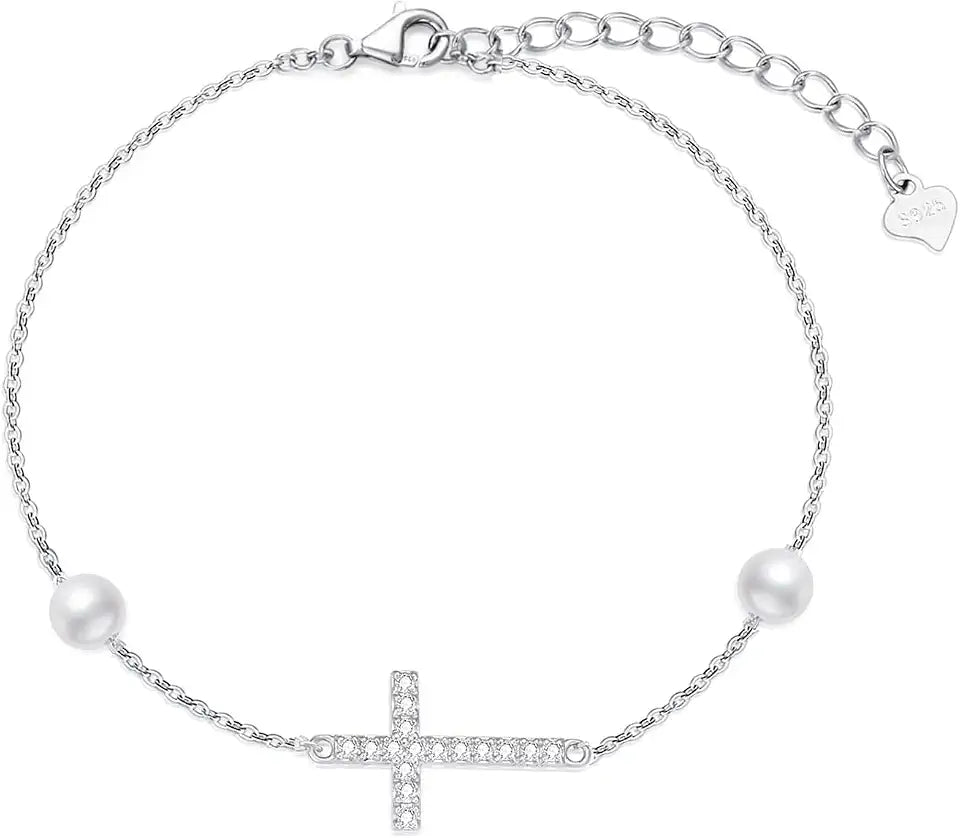 Sterling Silver Cross Anklet