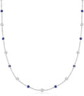 Sterling Silver Created Sapphire Necklace
