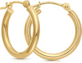 Gold-Tone Round Hoop Earrings