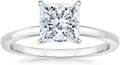 Gold-Tone Sterling Silver Moissanite Solitaire Ring