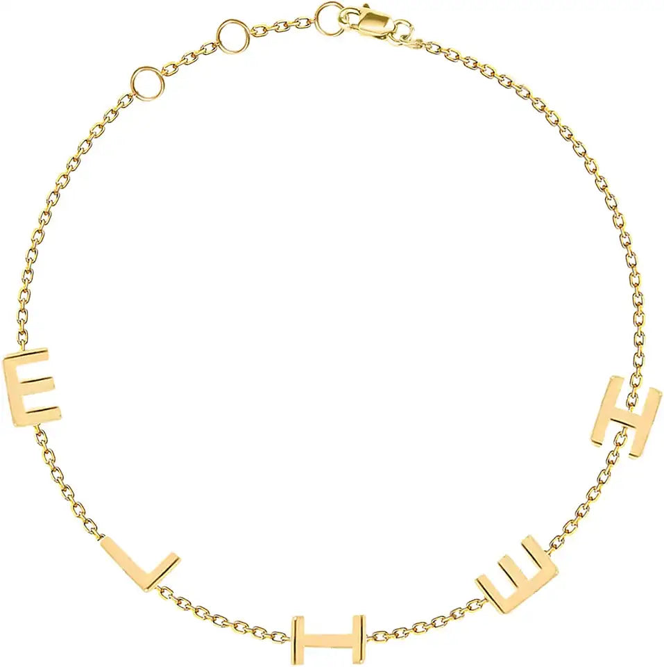 Gold-Tone Solitaire Initial Bracelet