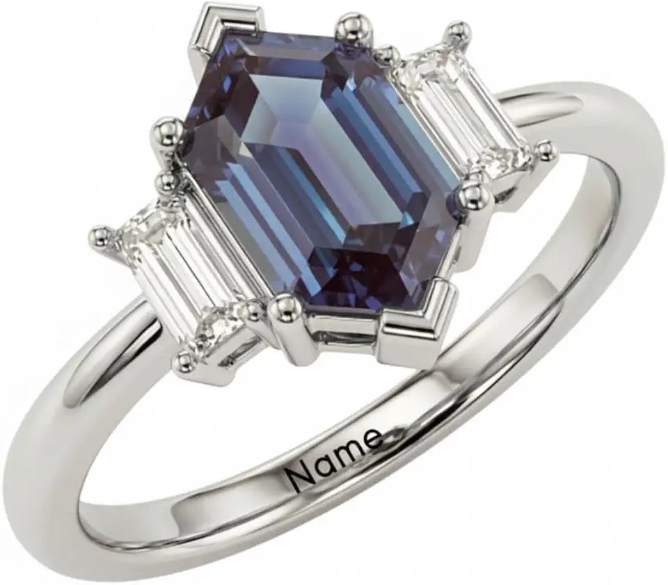 Sterling Silver Moon Engagement Ring
