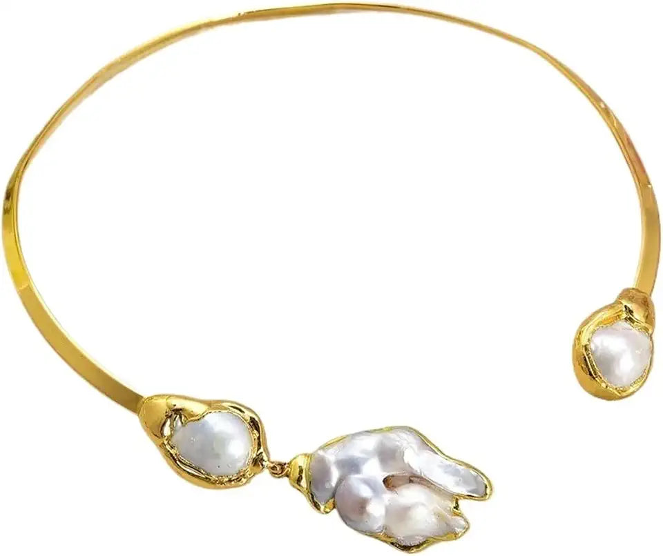 18K Yellow Gold-Plated Pearl Necklace