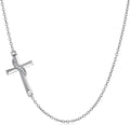 Sterling Silver Cross Necklace, 3 Inch