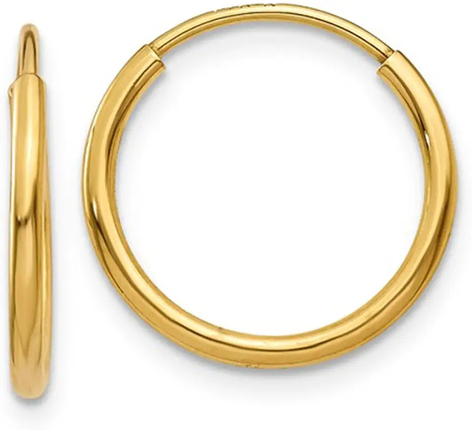 Gold-Tone Hoop Earrings, 1.25mm