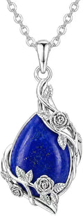 White Gold-Plated Teardrop Floral Necklace
