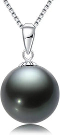 Gold-Tone Round Black Pearl Necklace