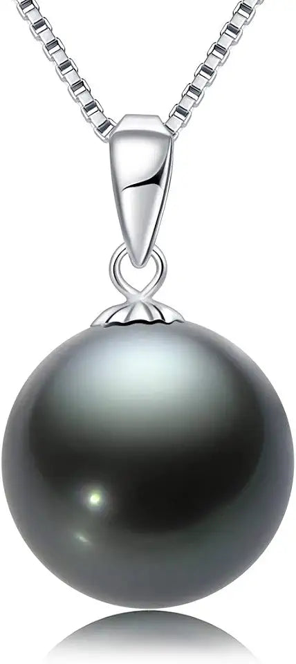 Gold-Tone Round Black Pearl Necklace