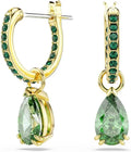 Rhodium-Plated Gold-Tone Pear-Cut Crystal Drop Earrings