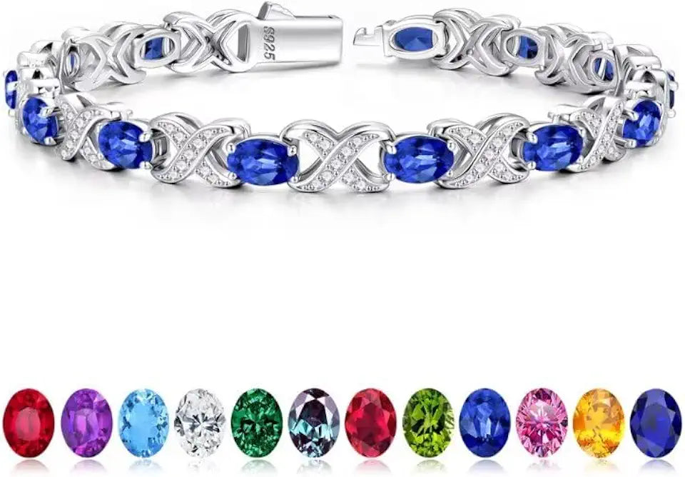 Oval Birthstone Tennis Bracelet