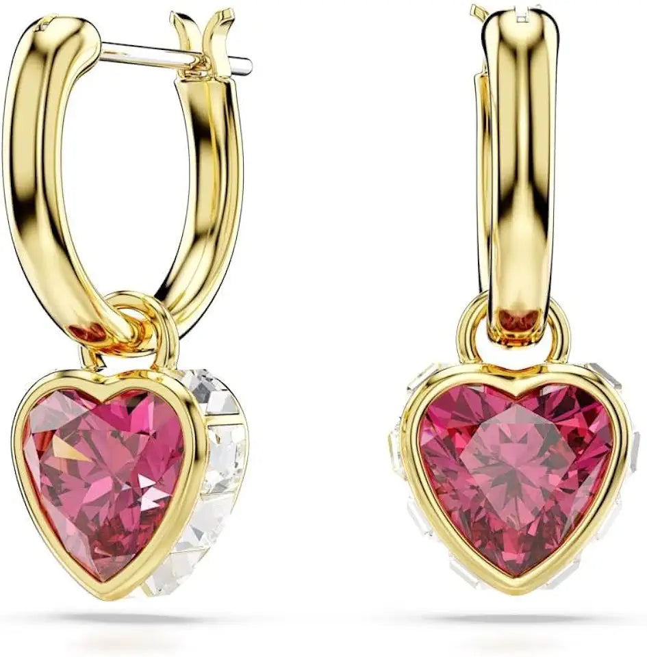 Crystal Drop Heart Earrings