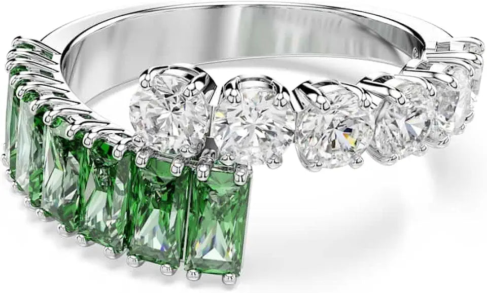 Rhodium-Plated Crystal Ring