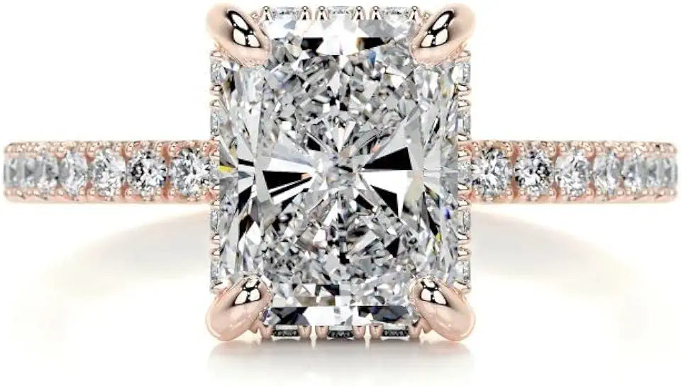 Moissanite Halo Solitaire Engagement Ring