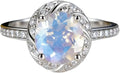 Sterling Silver Round Moissanite Engagement Ring
