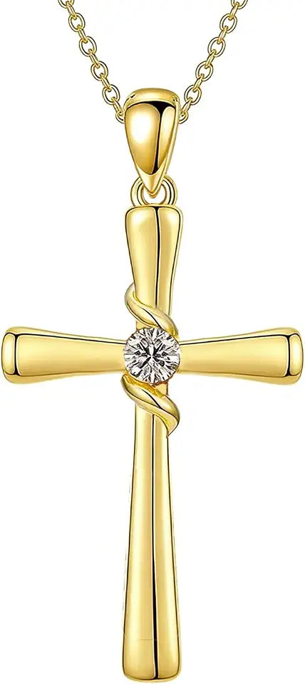 Gold-Tone Cross Necklace