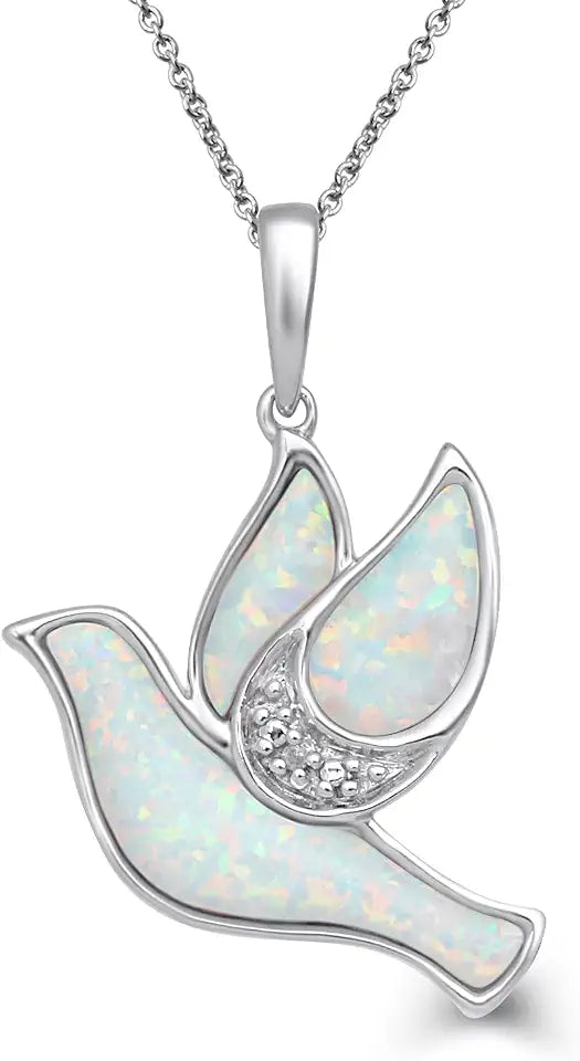 Sterling Silver Opal Necklace