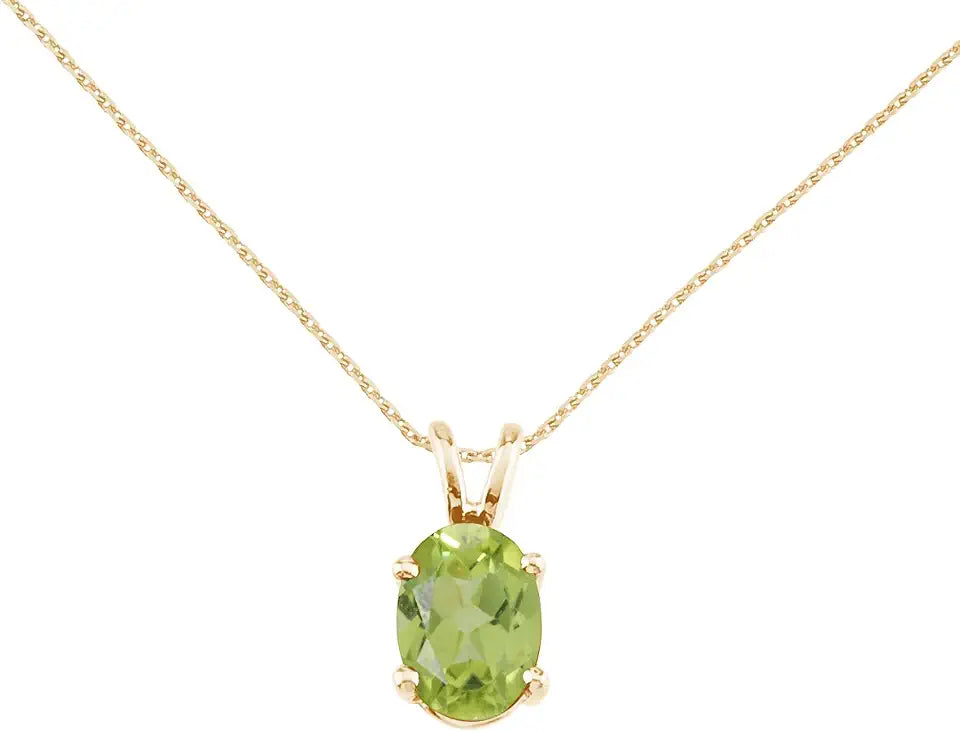 Gold-Tone Oval Peridot Pendant