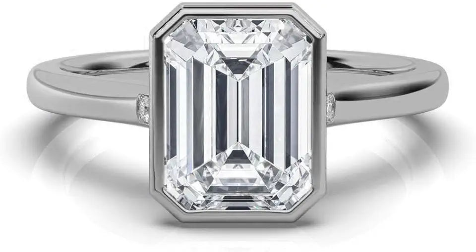 Gold-Tone Moissanite Engagement Ring