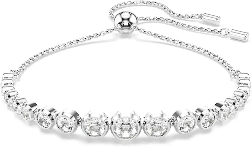 Rhodium-Plated Round Tennis Bracelet
