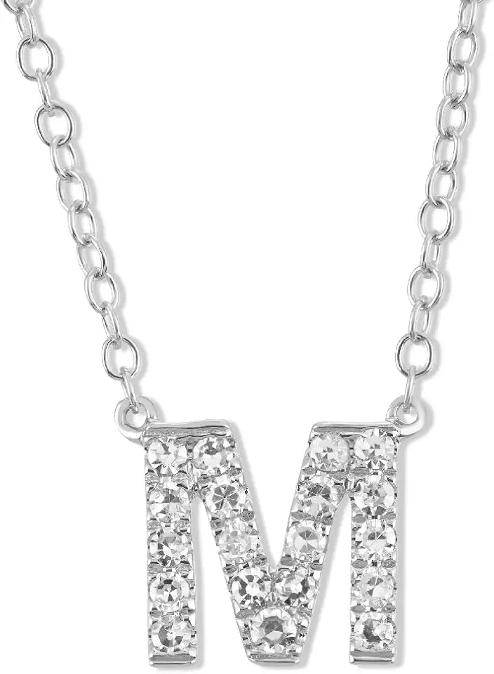 Sterling Silver Lab-Grown Diamond Initial Necklace