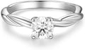 Sterling Silver Lab-Grown Diamond Solitaire Engagement Ring