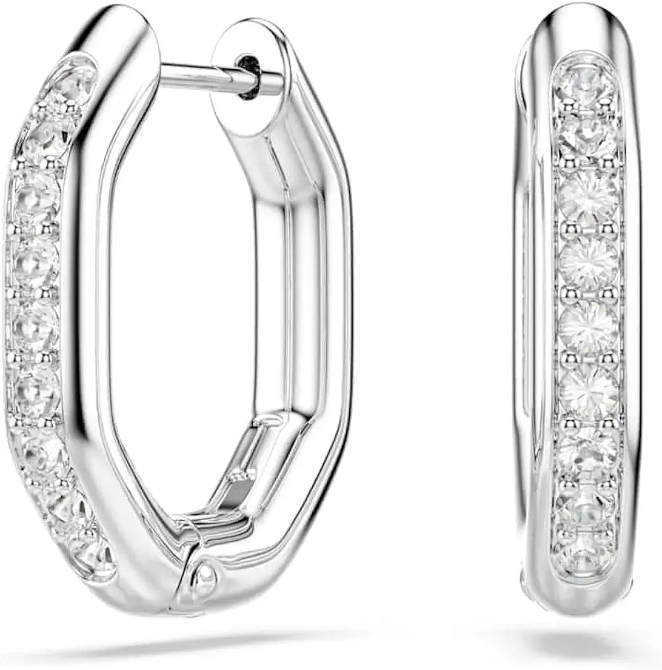 Rhodium-Plated Round Hoop Earrings