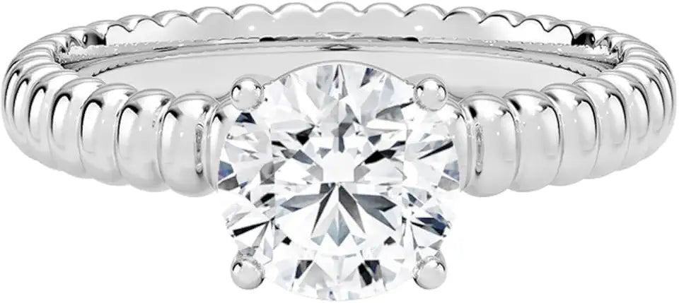 Round Moissanite Solitaire Engagement Ring