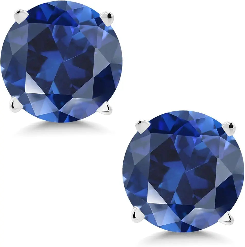 Gold-Tone Created Sapphire Stud Earrings