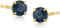 Gold-Tone Round Sapphire Stud Earrings