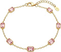 Gold-Tone Emerald-Cut Emerald Bracelet