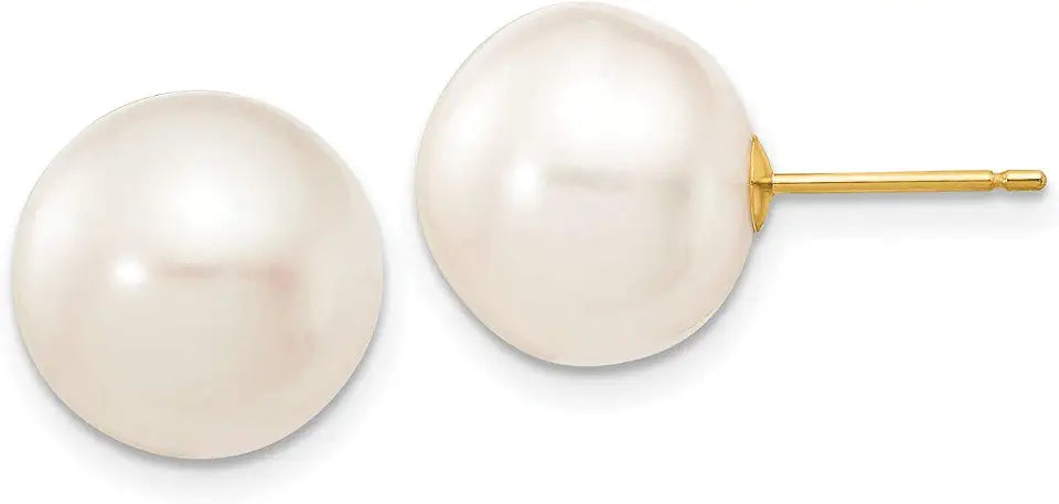 Gold-Tone Freshwater Pearl Stud Earrings, 12 mm