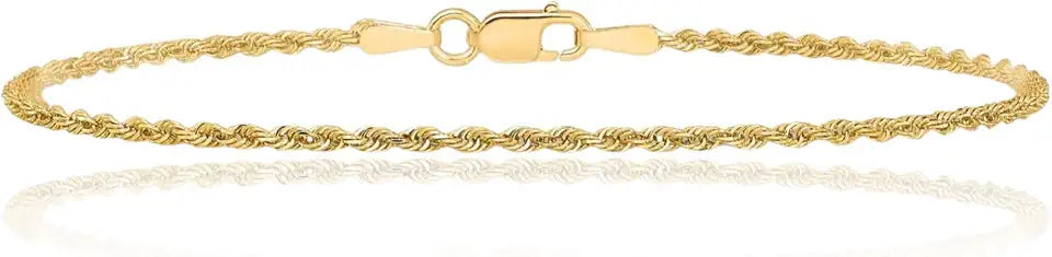 Gold-Tone Rope Bracelet, 1.1mm