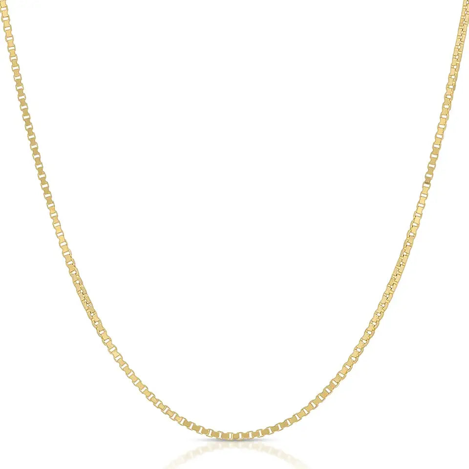 Gold-Tone Box Chain Necklace, 0.5mm
