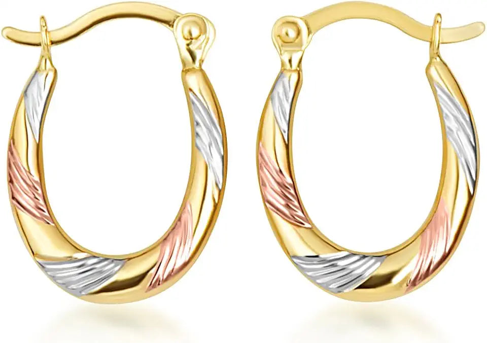 Gold-Tone Oval Hoop Earrings