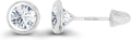 Gold-Tone Round Birthstone Stud Solitaire Earrings, 5mm