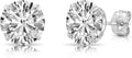 Gold-Tone Round Cubic Zirconia Stud Solitaire Earrings