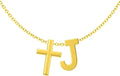 Gold-Tone Cross Initial Necklace