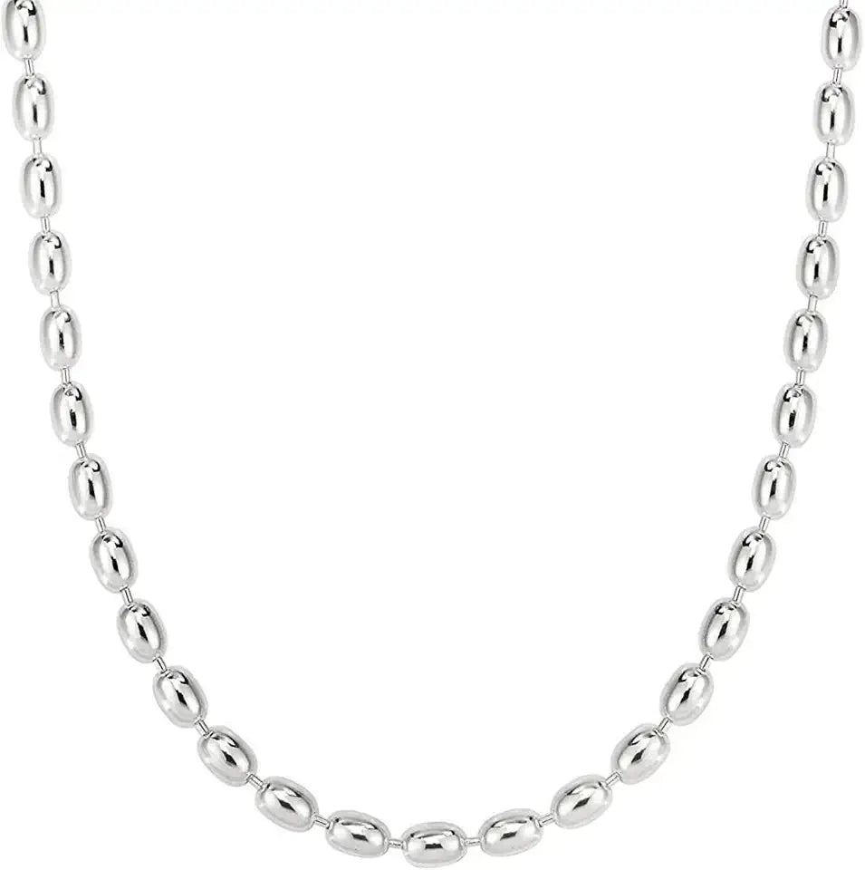 Sterling Silver Oval Necklace