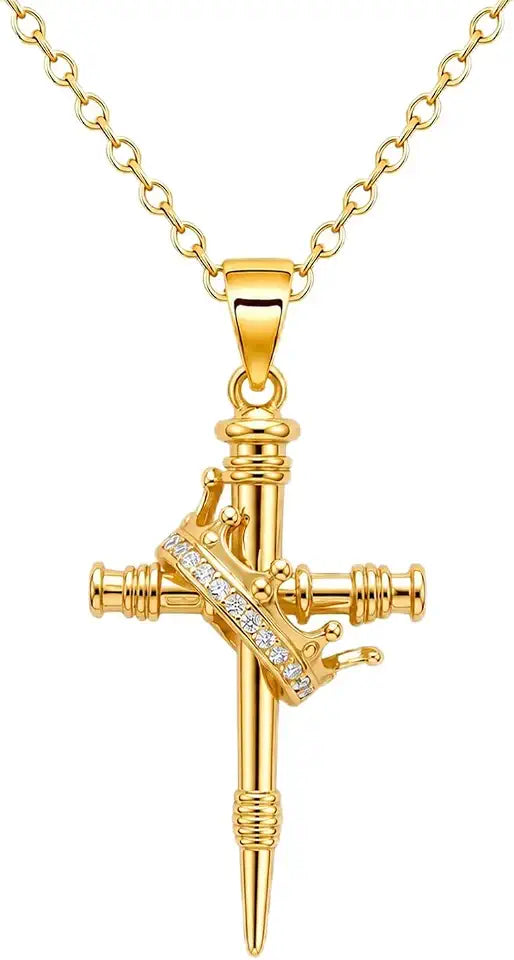 Gold-Tone Cubic Zirconia Cross Necklace