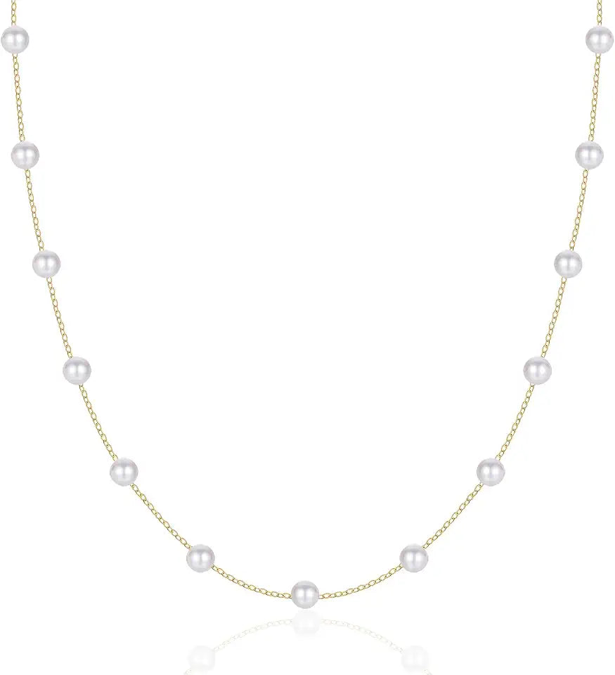 Gold-Tone Freshwater Pearl Necklace, 6.5mm