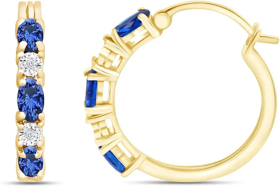 Sapphire Hoop Earrings