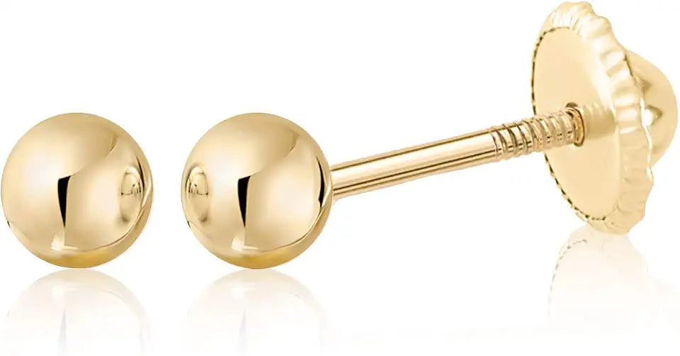 Gold-Tone Stud Earrings, 3mm