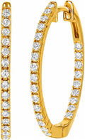 14K Gold-Plated Lab-Grown Diamond Hoop Earrings