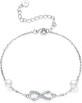 Sterling Silver Lab-Grown Diamond Infinity Bracelet