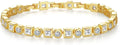 Gold-Tone Square Moissanite Tennis Bracelet